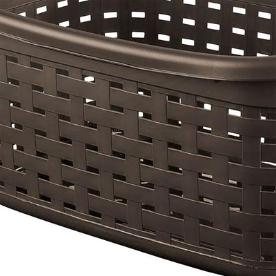 Sterilite Plastic Weave Laundry Organizer Storage Basket, Espresso (18 Pack) - VMInnovations