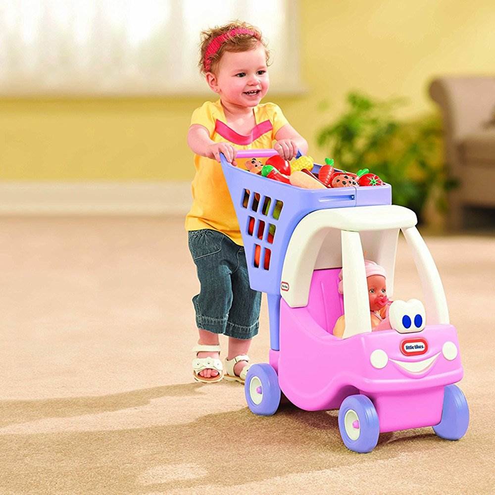 Little Tikes Cozy Coupe Kids Pretend Play Grocery Shopping Cart, Pink (Open Box)