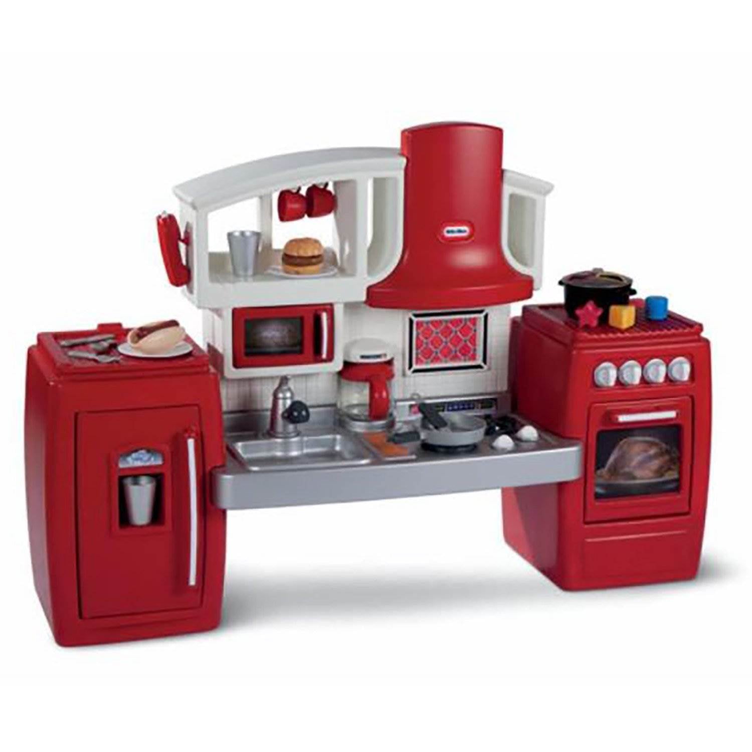 Little Tikes Cook 'n Grow Pretend Play Kids Toy Cooking Kitchen Play Set, Red