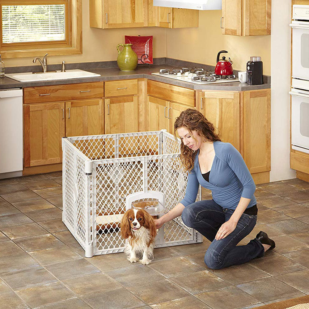 North States MyPet 150643 18.5 Square Foot Petyard Passage 6 Panel Pet Enclosure