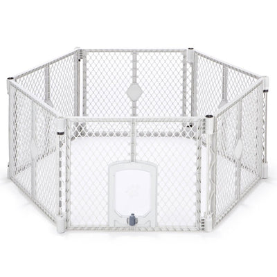 North States MyPet 150643 18.5 Square Foot Petyard Passage 6 Panel Pet Enclosure