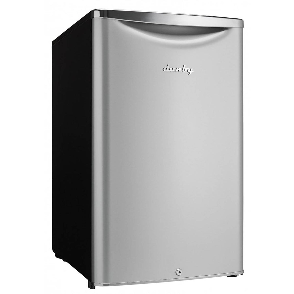 Danby 4.4 Cubic Feet Compact Sized Mini Beverage Refrigerator with Lock, Silver (Refurbished)