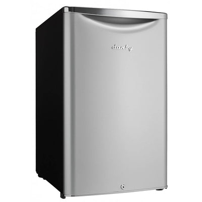 Danby 4.4 Cubic Ft Compact Sized Mini Refrigerator with Lock, Silver (For Parts)