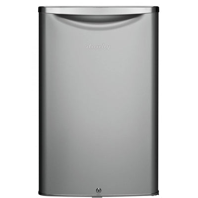 Danby 4.4 Cubic Ft Compact Sized Mini Refrigerator with Lock, Silver (For Parts)