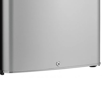 Danby 4.4 Cubic Feet Compact Sized Mini Beverage Refrigerator with Lock, Silver (Refurbished)