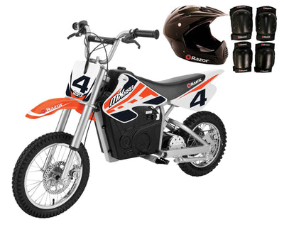 Razor MX650 Dirt Rocket Electric Dirt Bike w/Helmet, Elbow and Knee Pads, Orange - VMInnovations