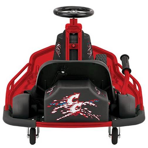 Razor High Torque Motorized Drifting Crazy Cart with Drift Bar and Helmet, Red