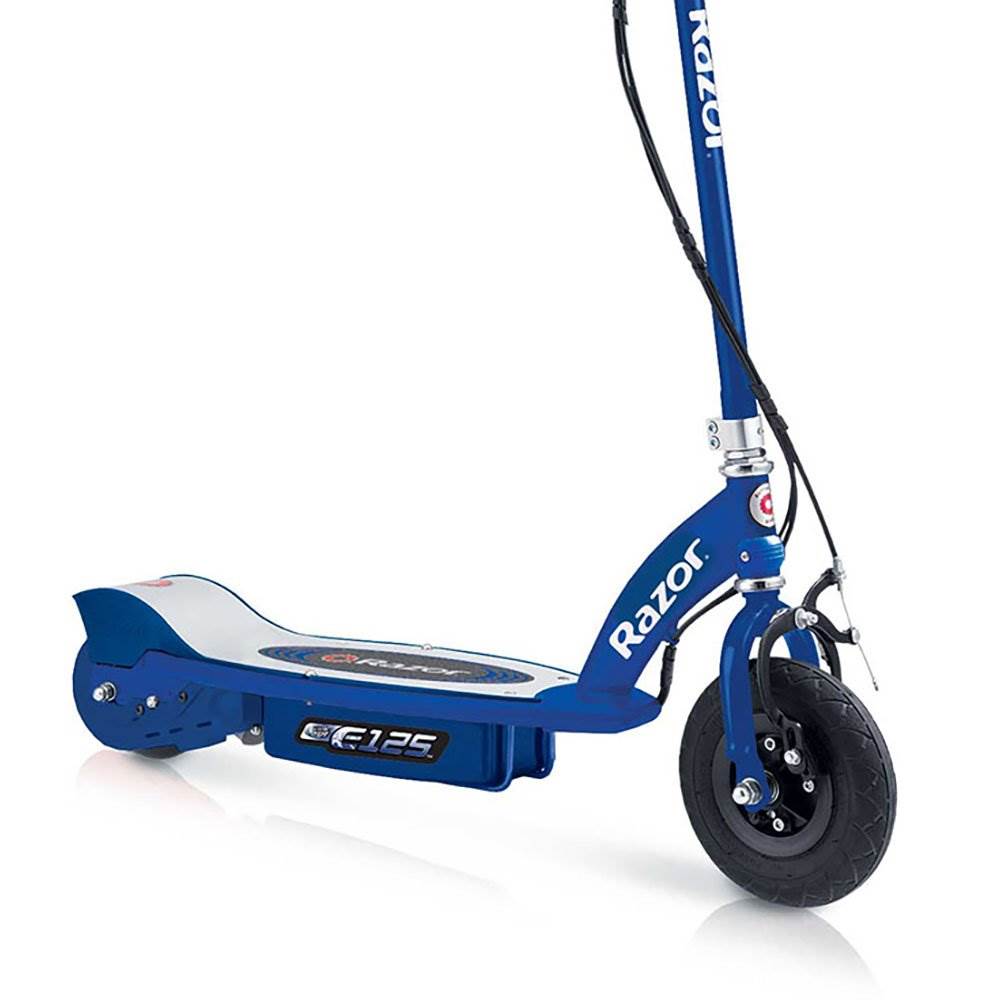 Razor E125 Motorized  Rechargeable Kids Electric Scooter, Blue + Helmet/Pads