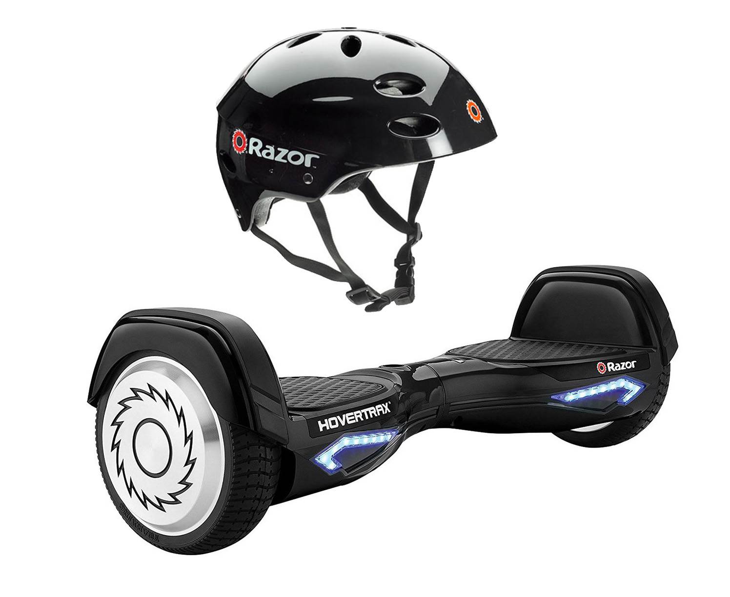 Razor Hovertrax 2.0 Self-Balancing Scooter with LED Light Bars, Black + Helmet