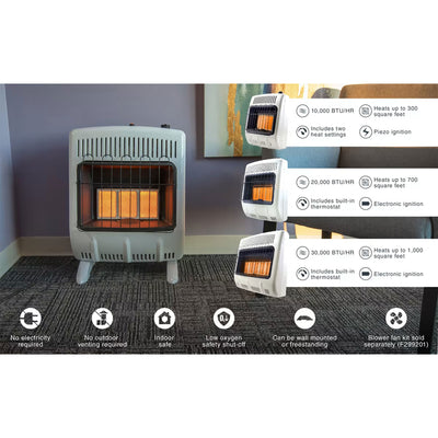 30,000 BTU Radiant 20LB Propane Indoor/Outdoor Space Heater (Open Box) - VMInnovations
