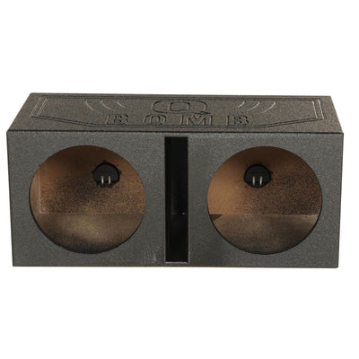 Q Power Dual 8 Inch Vented Port Subwoofer Sub Box with Bedliner Spray (Open Box) - VMInnovations