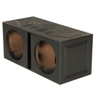 Q Power Dual 8 Inch Vented Port Subwoofer Sub Box with Bedliner Spray (Open Box) - VMInnovations