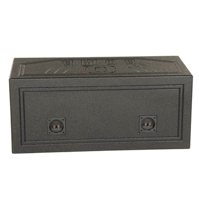 Q Power Dual 8 Inch Vented Port Subwoofer Sub Box with Bedliner Spray (Open Box) - VMInnovations