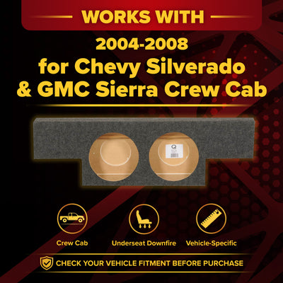 QPower GMC Chevy 2004 - 2006 Non HD Crew Cab Dual 10" Subwoofer Box (Open Box)