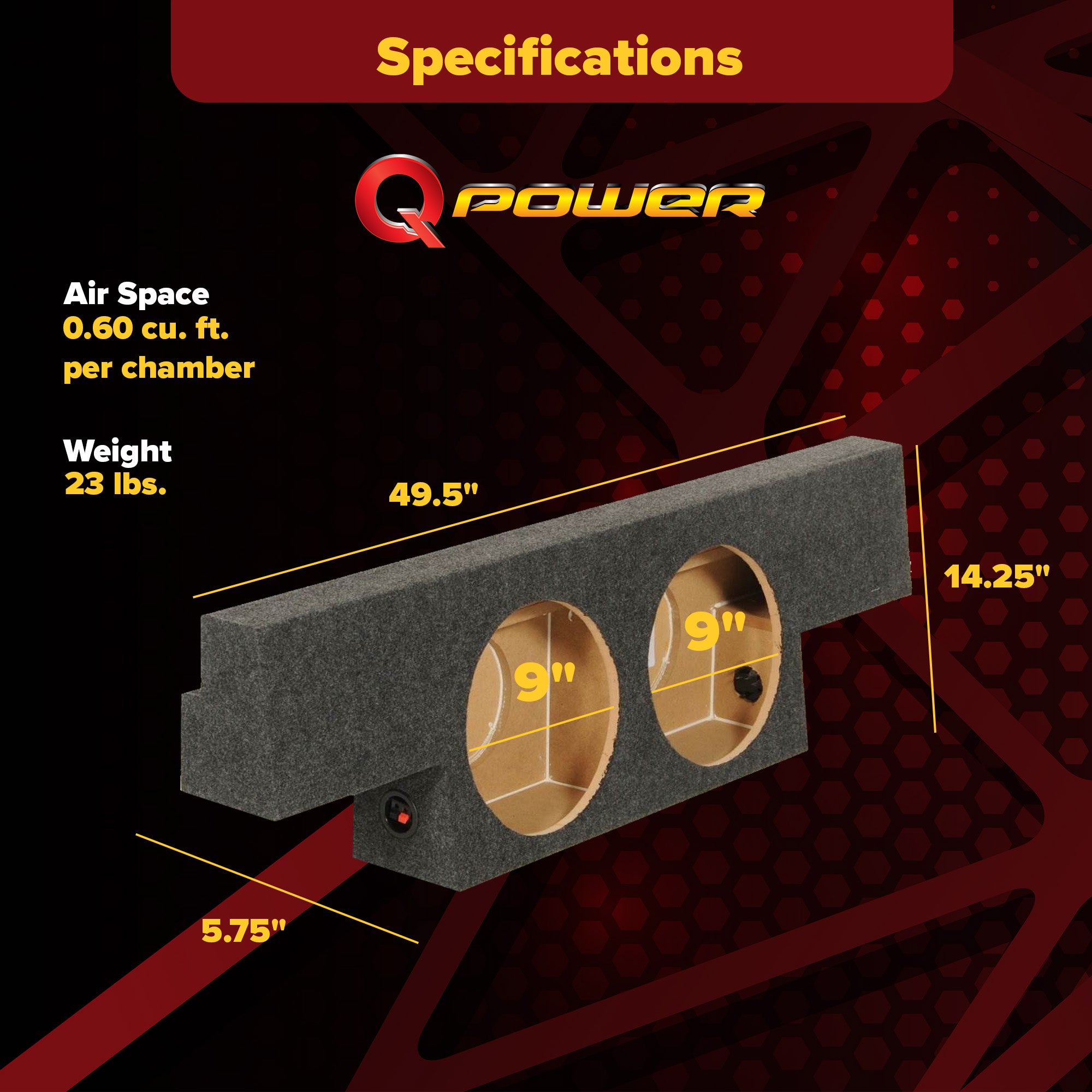 QPower GMC Chevy 2004 - 2006 Crew Cab Behind Seat Dual 10" Subwoofer Box (Used) - VMInnovations