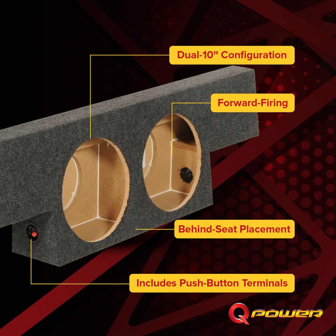 QPower Dual 10" Sub Box for Chevy Silverado 1500, GMC Sierra 1500 (Non-HD) 04-06 - VMInnovations