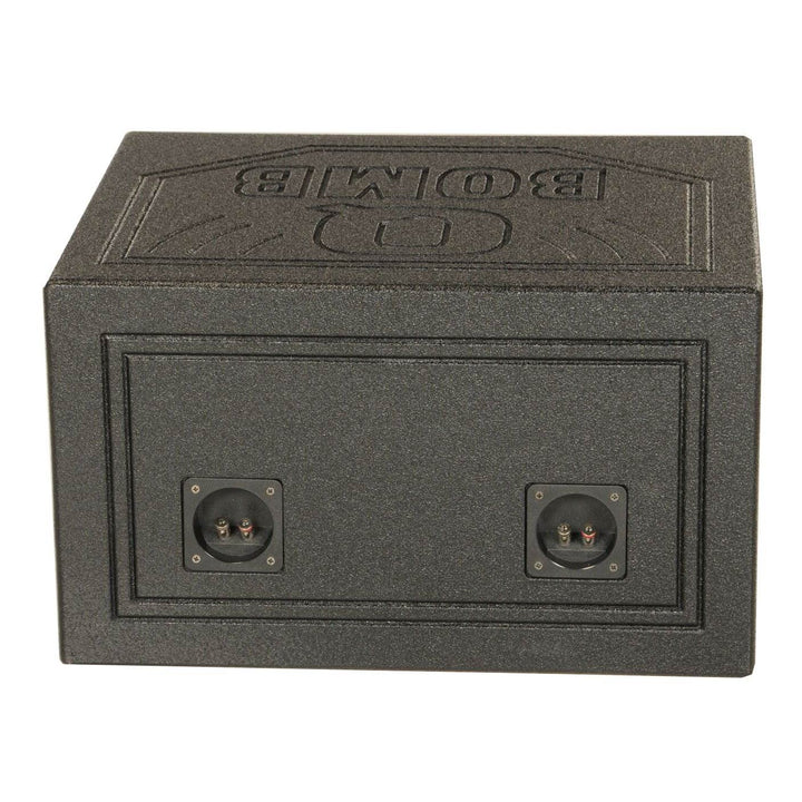 Q Power Dual 10 Inch Triangle Ported Subwoofer Box w/ Bedliner Spray (Open Box) - VMInnovations