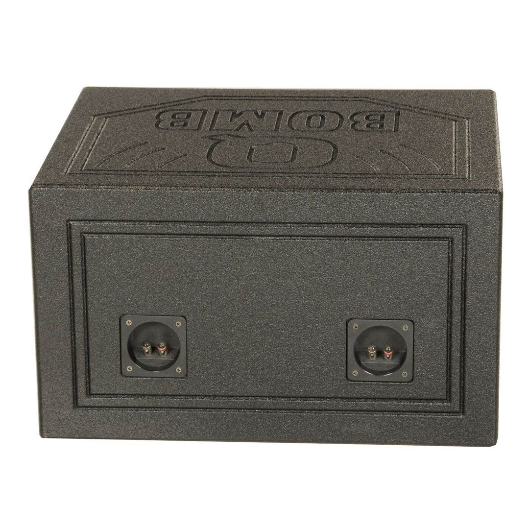 Q Power Dual 10 Inch Triangle Ported Subwoofer Box w/ Bedliner Spray (Open Box)