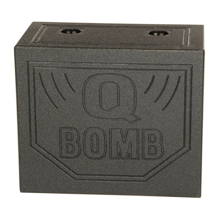 QPower QBOMB10TB Dual 10 Inch Triangle Ported Subwoofer Box w/ Bedliner Spray