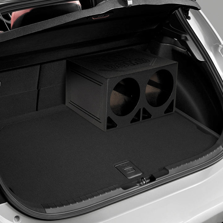 Q Power Dual 10 Inch Triangle Ported Subwoofer Box w/ Bedliner Spray (Open Box) - VMInnovations