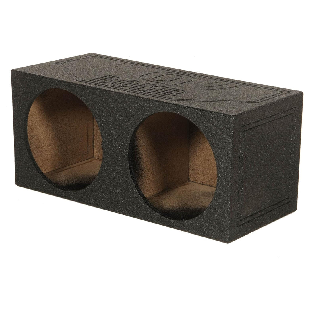 Q Power QBomb QBOMB12S Dual 12" Sealed Port Subwoofer Sub Box w/ Bedliner Spray