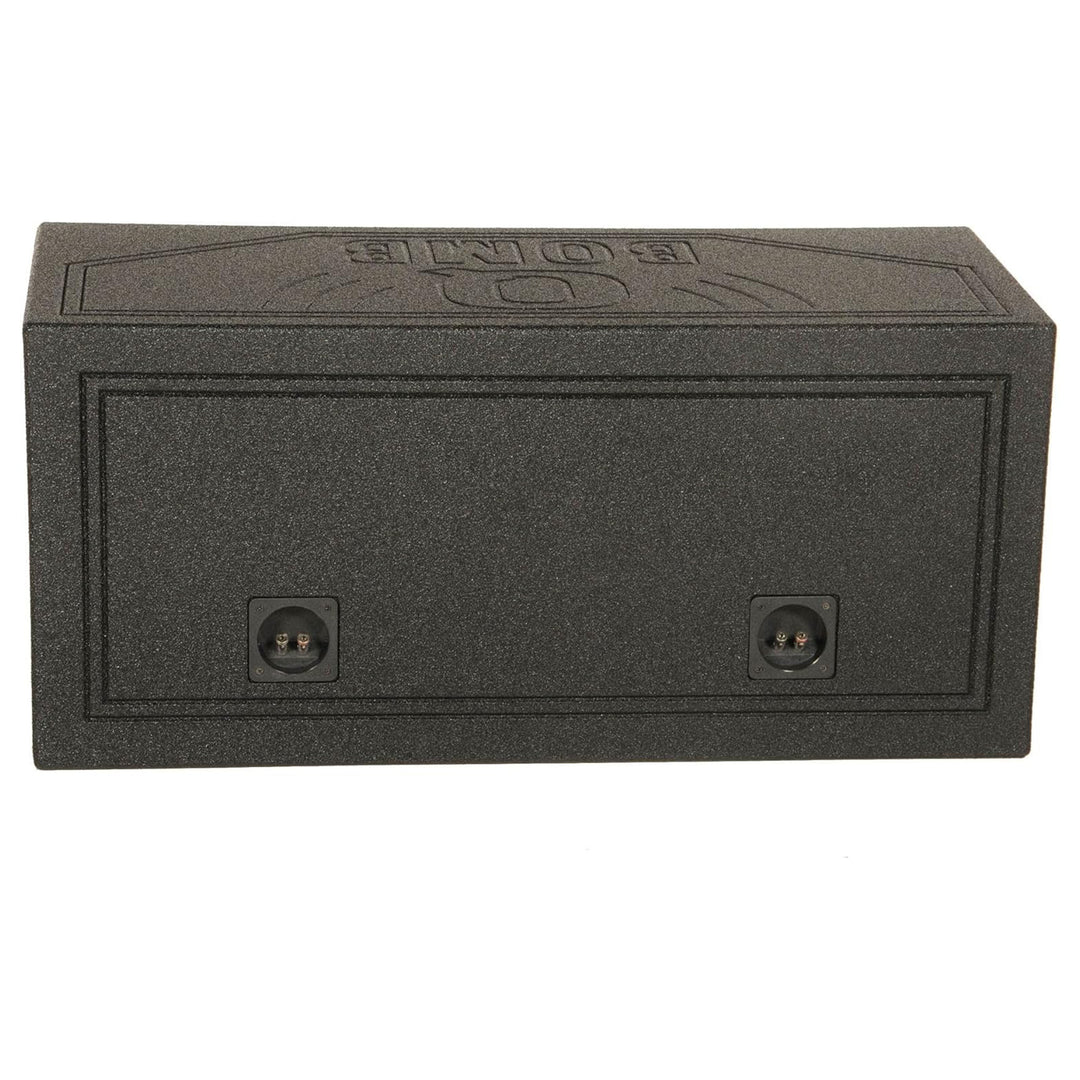 Q Power QBomb QBOMB12S Dual 12" Sealed Port Subwoofer Sub Box w/ Bedliner Spray
