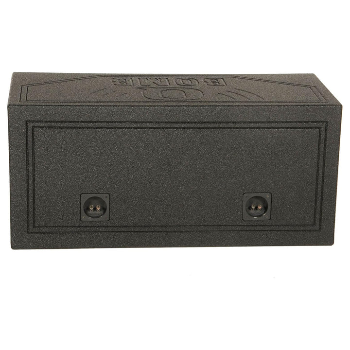 Q Power QBomb QBOMB12S Dual 12" Sealed Port Subwoofer Sub Box w/ Bedliner Spray