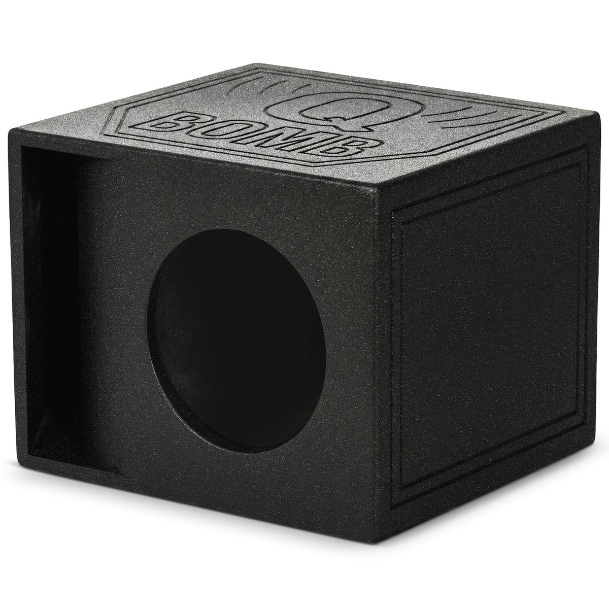 QPower QBomb  Single 12" Vented Port Subwoofer Box w/ Bedliner Spray (For Parts)