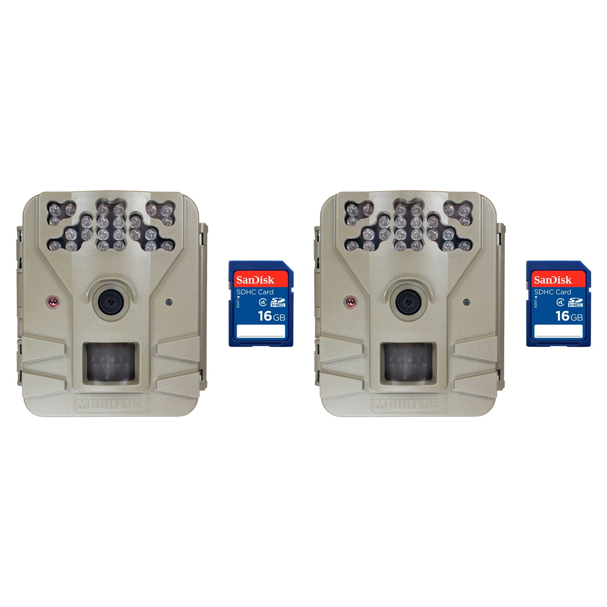 Moultrie Game Spy 2 Plus 9MP Low Glow IR Game Camera, 2 Pack + SD Memory Cards