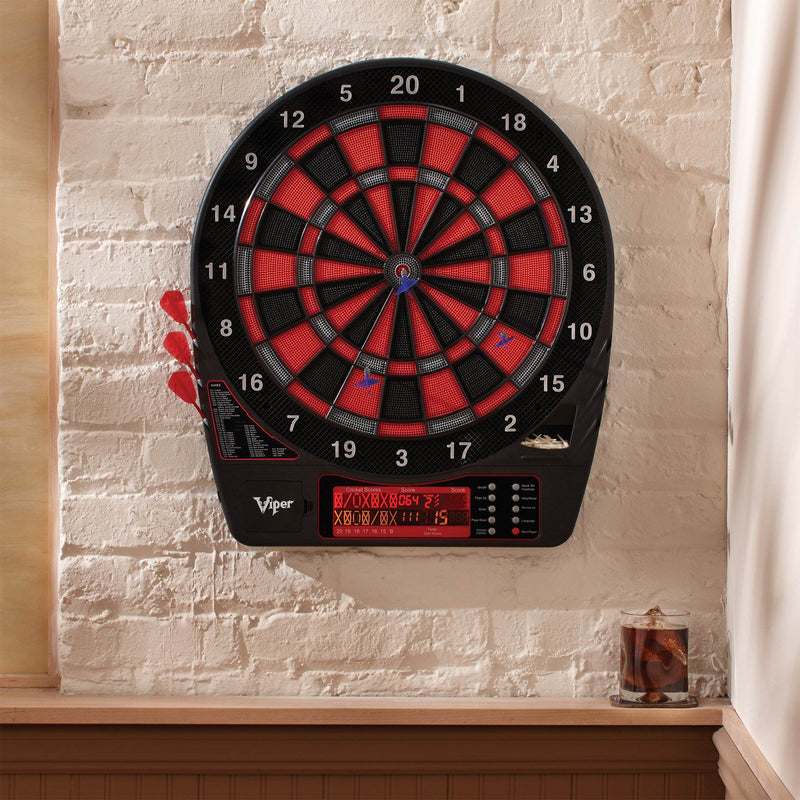 Viper Specter Electronic Soft Tip Dartboard Cabinet Set with Darts for Game Room