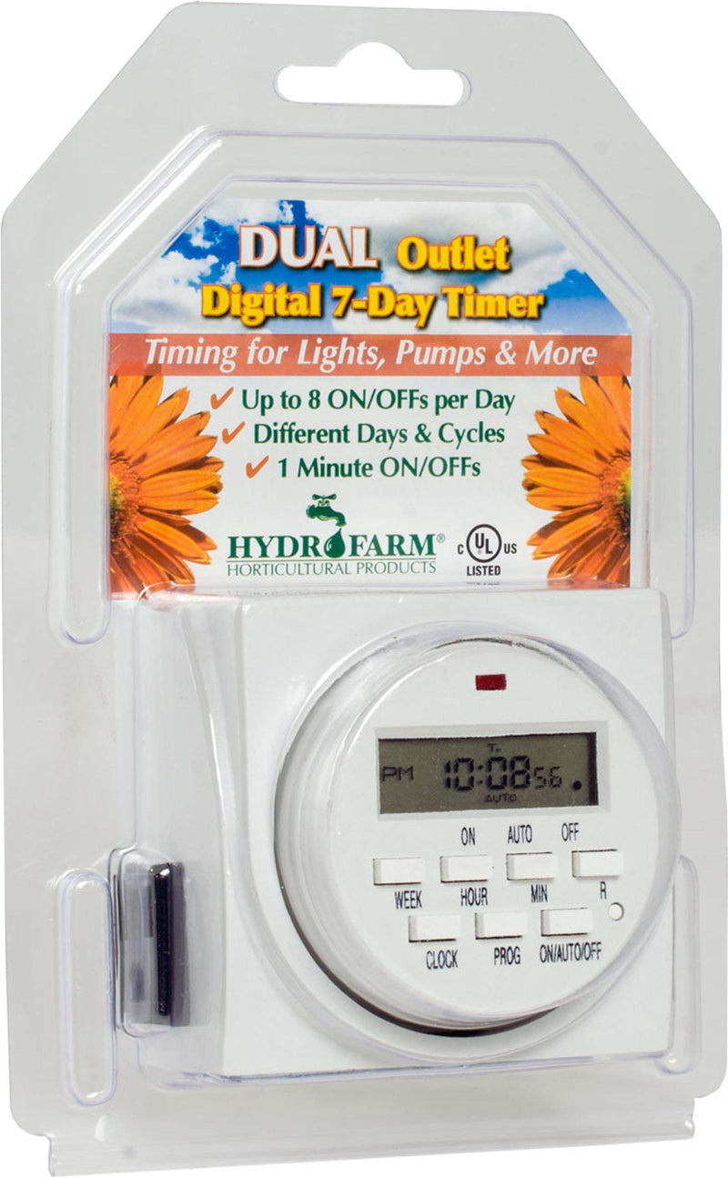 HYDROFARM 7 Day Dual Outlet Digital Programmable Timer Controller (Used)