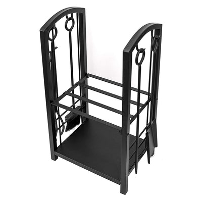 Olympia Tools 5 Piece Iron Construction Fireplace Tool Set w/Log Rack (Open Box) - VMInnovations