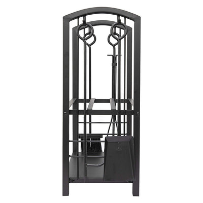 Olympia Tools 5 Piece Iron Construction Fireplace Tool Set w/Log Rack (Open Box) - VMInnovations