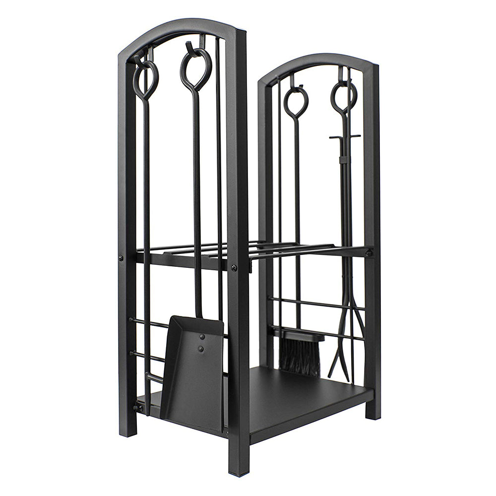 Olympia Tools 5 Piece Iron Construction Fireplace Tool Set w/Log Rack (Open Box) - VMInnovations