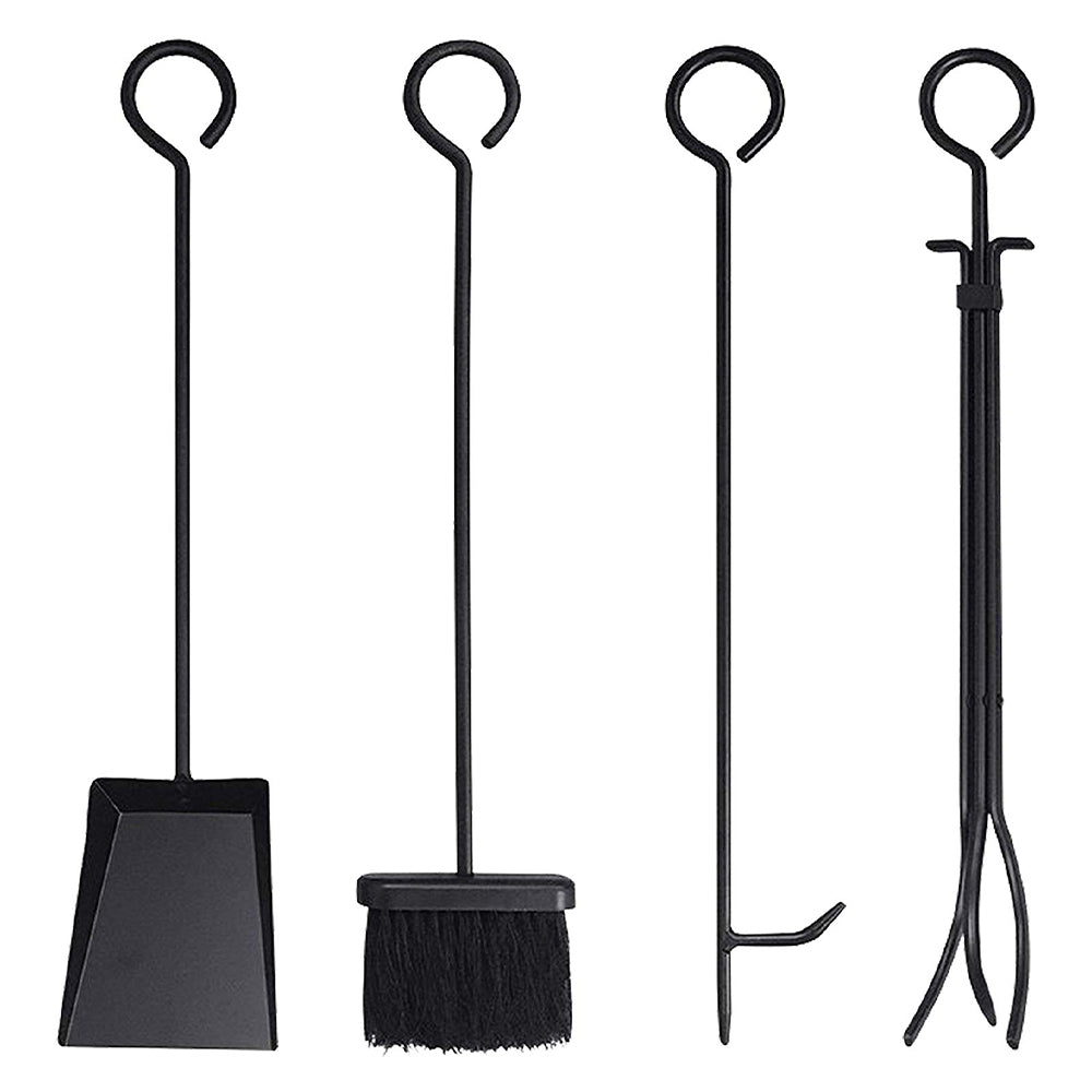Olympia Tools 5 Piece Iron Construction Fireplace Tool Set w/Log Rack (Open Box) - VMInnovations