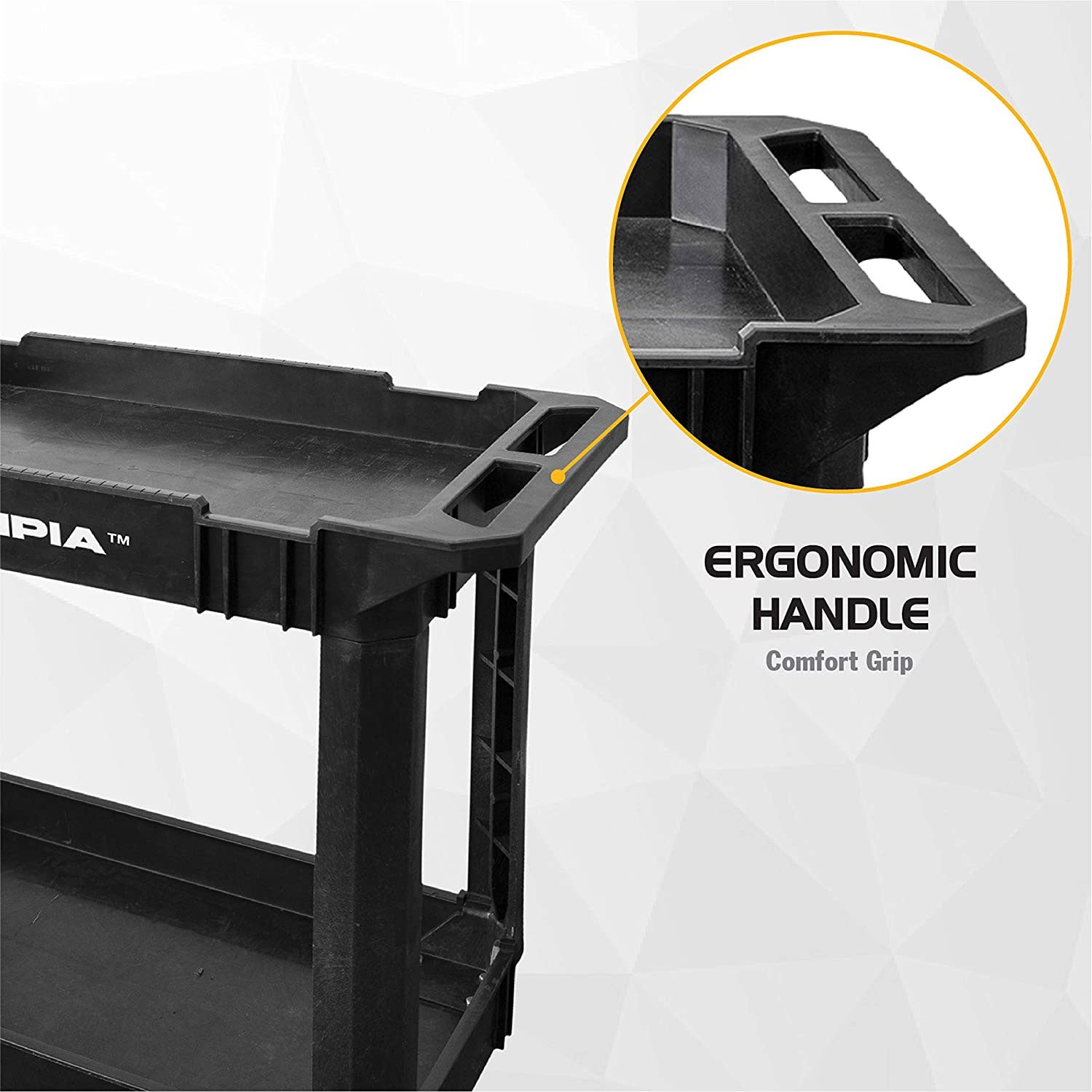 Olympia Tools 500 Pound Capacity Rolling Utility Cart Shelves, Black (Open Box)