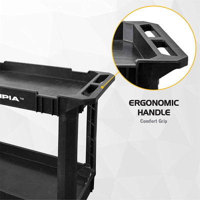 Olympia Tools 500 Pound Capacity Rolling Utility Cart Shelves, Black (Open Box)