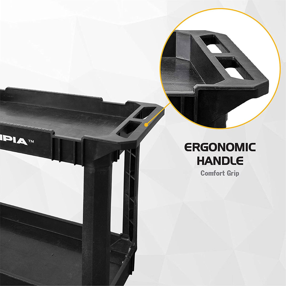 Olympia Tools 500 Pound Capacity Rolling Utility Cart Shelves, Black (Open Box) - VMInnovations