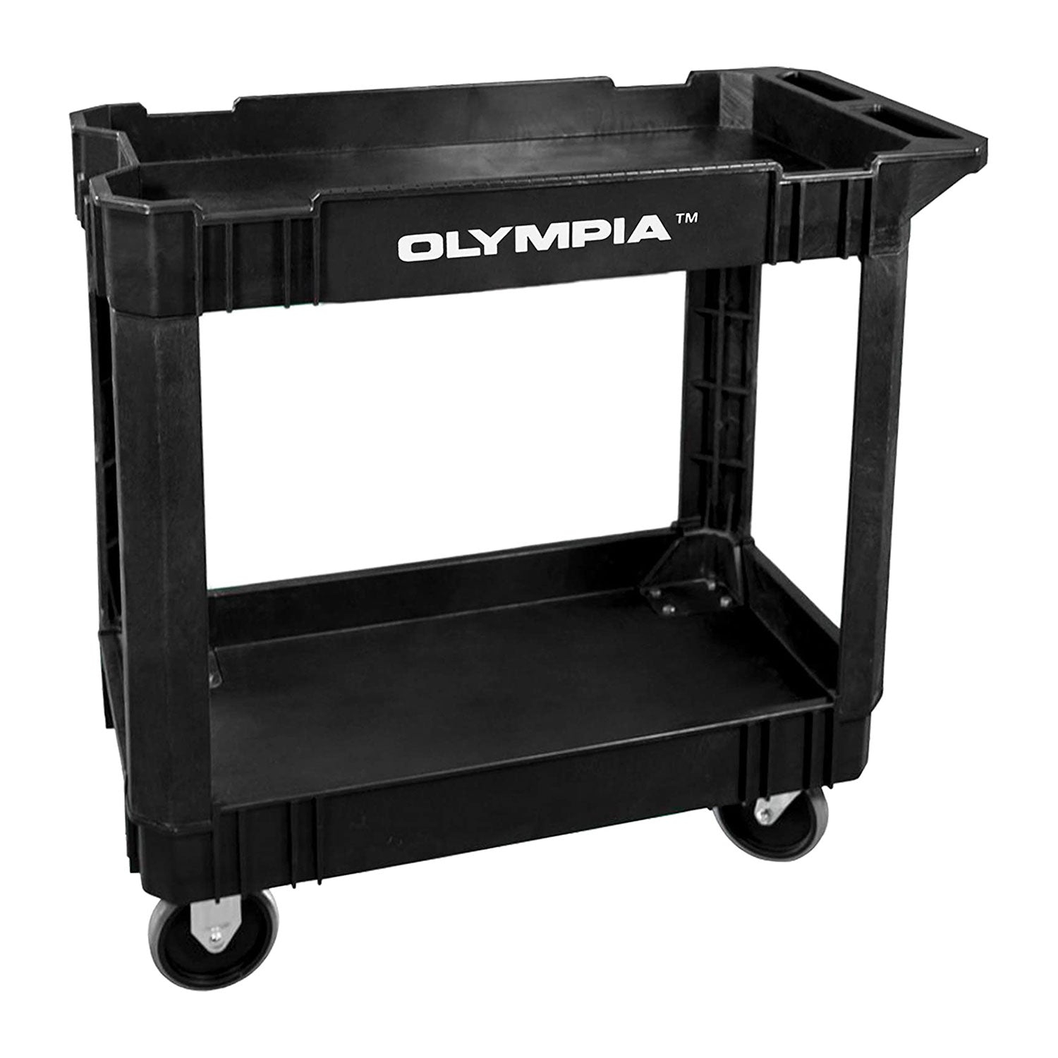 Olympia Tools 500 Pound Capacity Rolling Utility Cart Shelves, Black (Open Box)