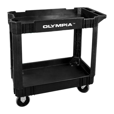 Olympia Tools 500 Pound Capacity Rolling Utility Cart Shelves, Black (Open Box)