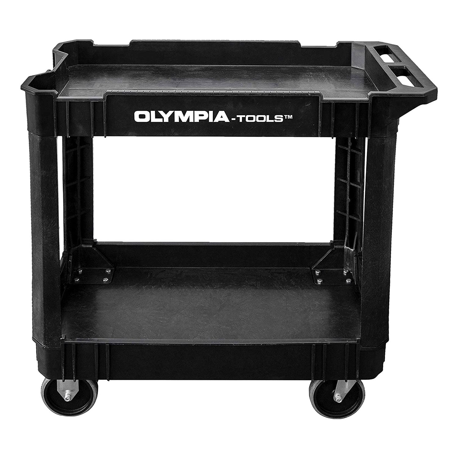 Olympia Tools 500 Pound Capacity Rolling Utility Cart Shelves, Black (Open Box)