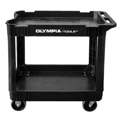Olympia Tools 500 Pound Capacity Rolling Utility Cart Shelves, Black (Open Box)
