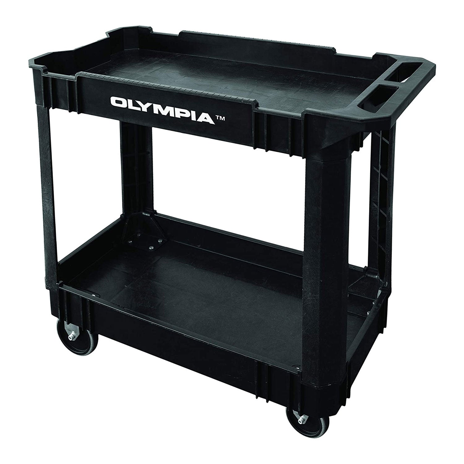 Olympia Tools 500 Pound Capacity Rolling Utility Cart Shelves, Black (Open Box)