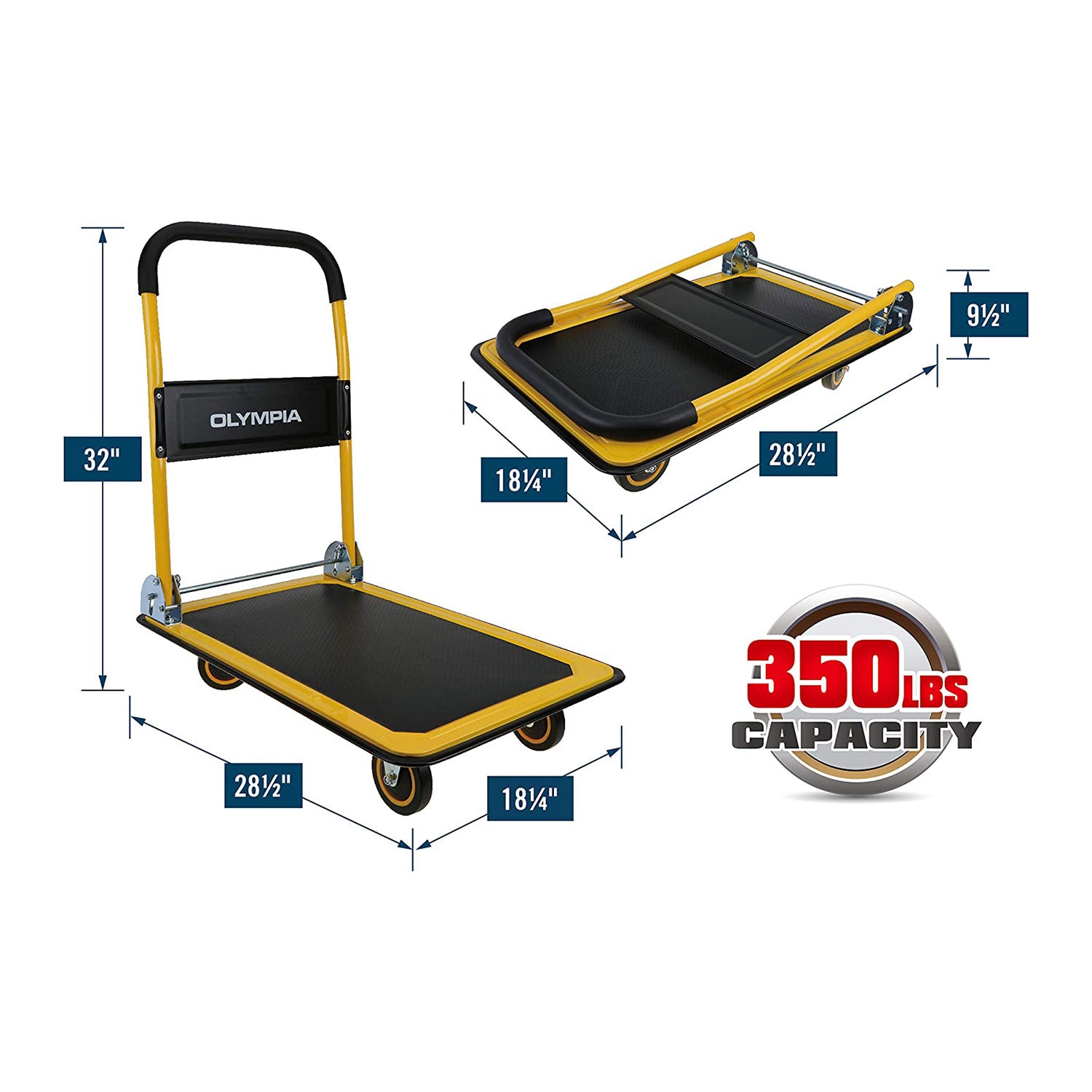 Olympia Tools 350 Pound Capacity Rolling Dolly Platform Utility Cart (For Parts)