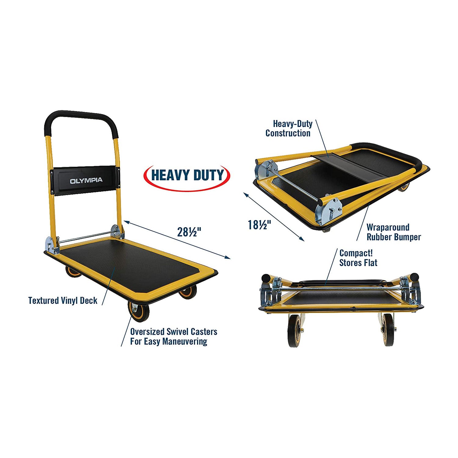Olympia Tools 350 Pound Capacity Rolling Dolly Platform Utility Cart (For Parts)