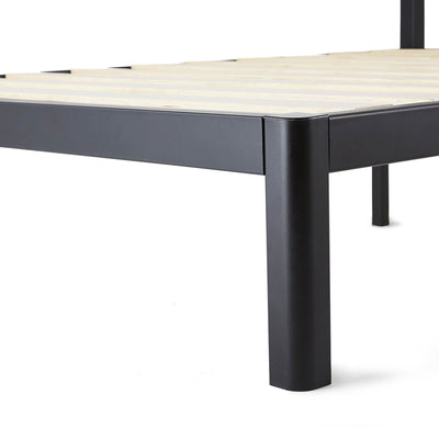 intelliBASE Twin Size Wooden Slat Black Metal Platform Bed Frame (Open Box)