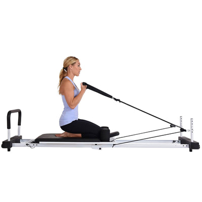 Stamina AeroPilates 5 Cord Reformer Fitness Workout Machine w/ Cardio Rebounder (Refurbished)