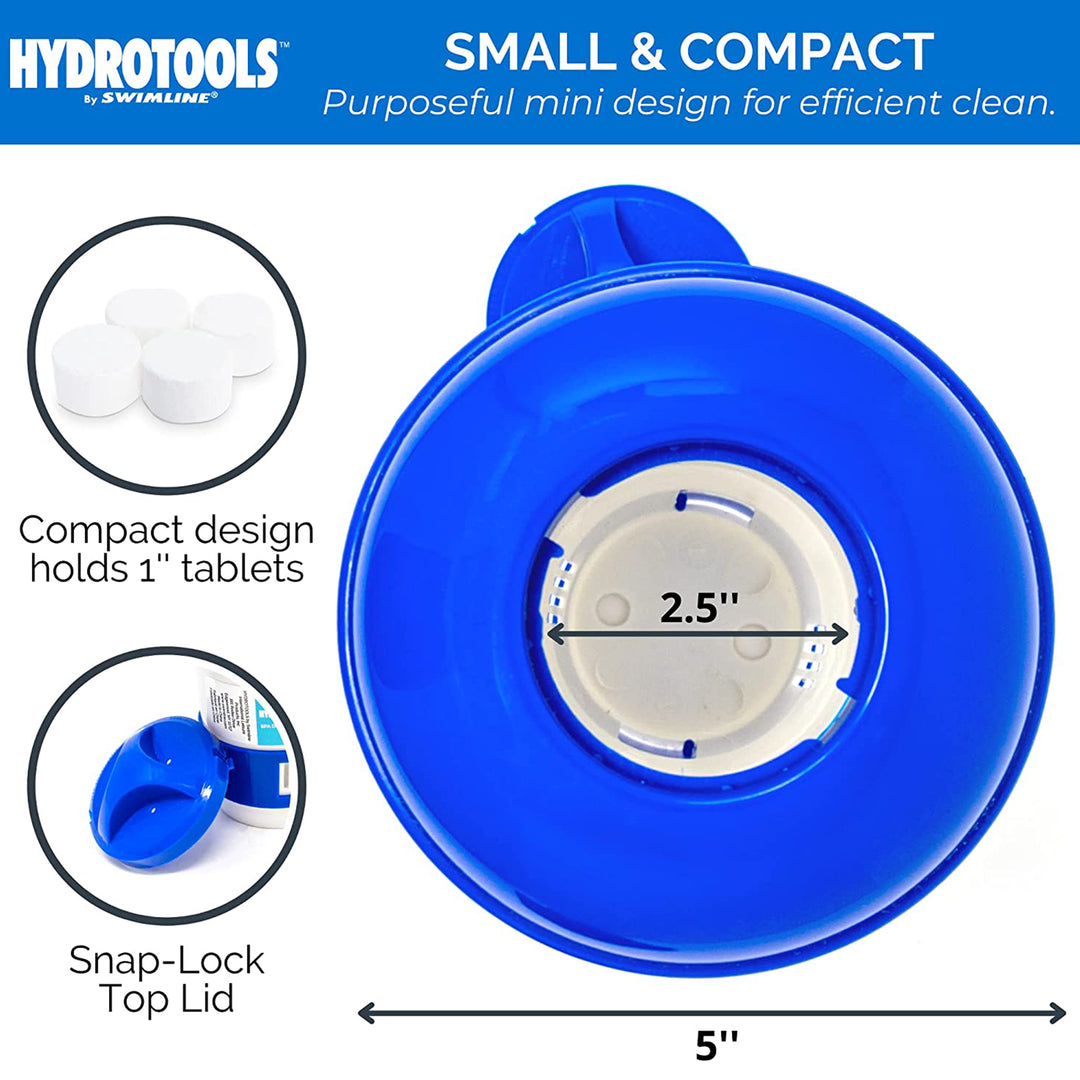 HydroTools 8715 Swimming Pool Mini Chlorine Tablet Floating Chemical Dispenser