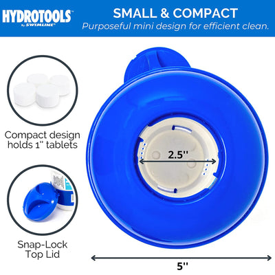 HydroTools 8715 Swimming Pool Mini Chlorine Tablet Floating Chemical Dispenser - VMInnovations