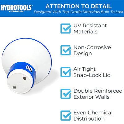 HydroTools 8715 Swimming Pool Mini Chlorine Tablet Floating Chemical Dispenser - VMInnovations
